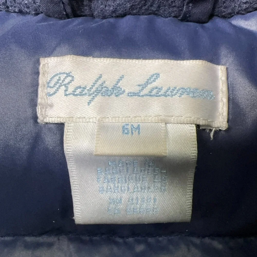 Ralph Lauren Infant Down Puffer Jacket Size 6M‎ Navy Pony Pockets Preppy City